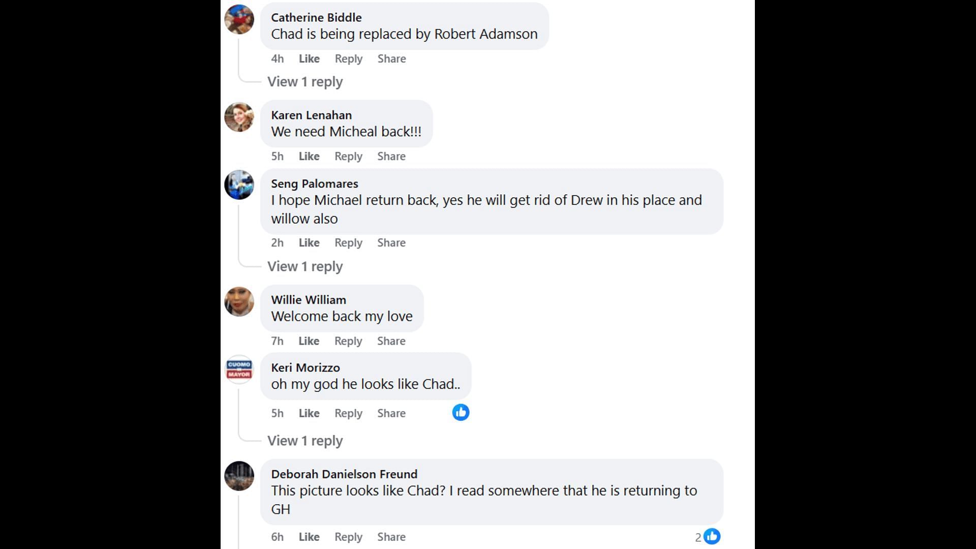 Fans voice their opinions about Michael's arrival in Port Charles (Image via Facebook/General Hospital Fans - Official)
